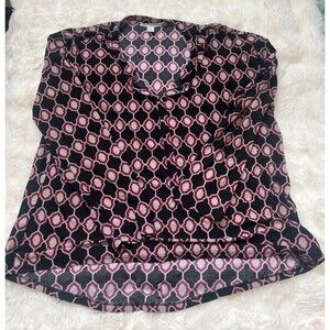 Dana Buchman Geometric Print Blouse Sz XL